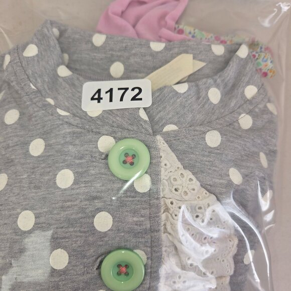 Matilda Jane Lead the Way Jacket 6 Gray polka dot eyelet trim pink ruffle 4172 - Picture 10 of 10